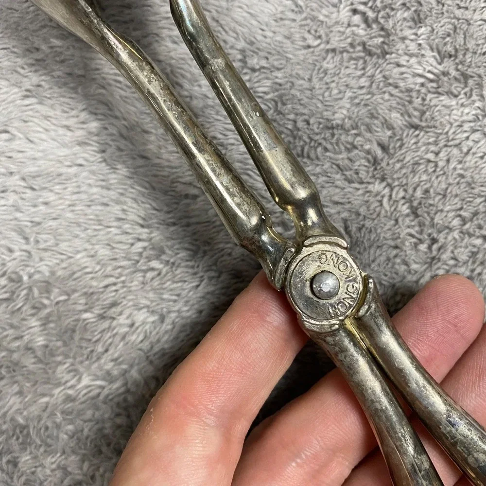 Vintage Silver Plated Pastry Tongs Scissor Serving Utensils Hong Kong